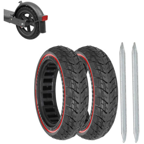 2 pneus pleins de 8,5 pouces (8 1/2 x 2 pouces) à structure alvéolaire pour trottinette électrique, pneus avant et arrière de rechange 50/75-6,1 pour tout-terrain, avec 2 leviers en acier.