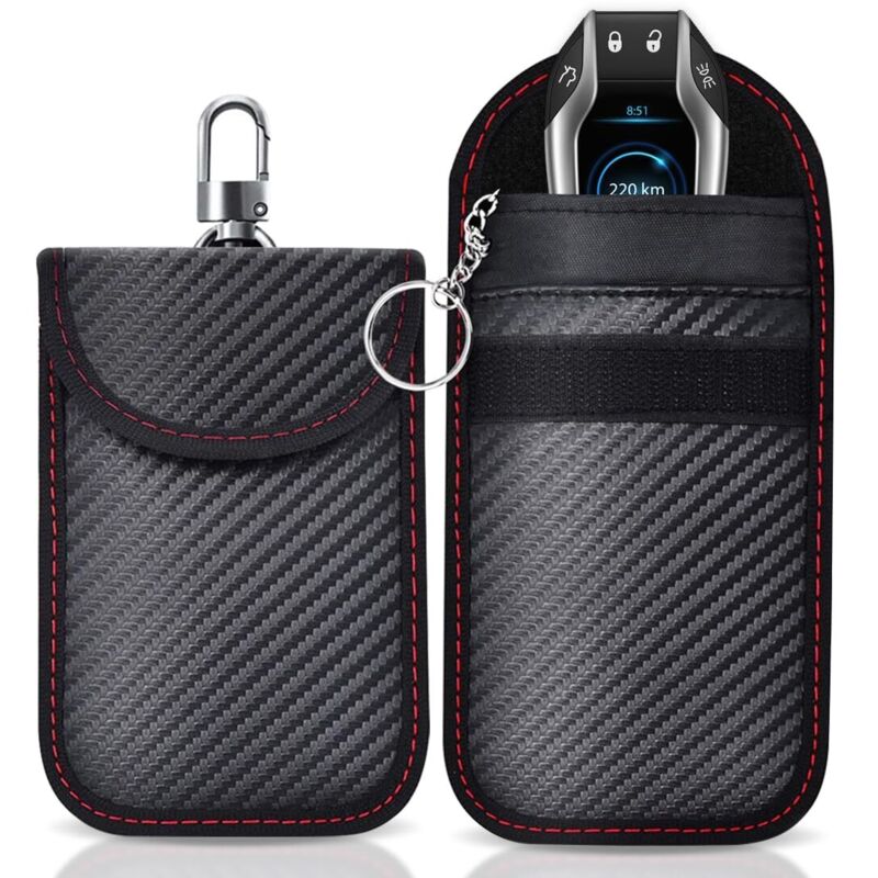 2 Pochette Faraday Clé Voiture RFID,Faraday Pouch Bag,Etui Blocage RFID pour Clef Voiture Keyless, Protection Antivol Anti Piratage de Télécommande