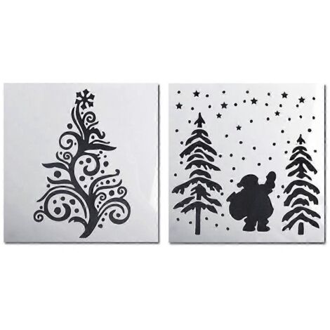 2 Pochoirs de Peinture Creux DIY pour Noël, Modèles à Dessiner, Décoration Artistique Maison