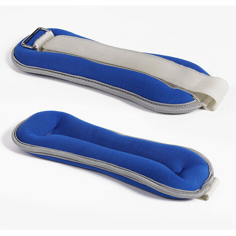 2 Poids de Poignet et Cheville 0.6kg pour Fitness, Course à Pied et Gymnastique - Sangle Discrète Bleue