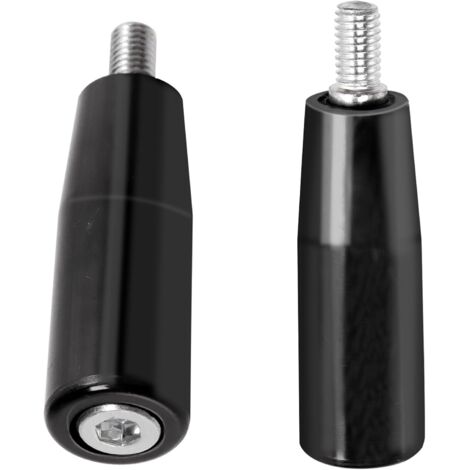 2 Poignée rotative,M8 x 63mm,Filetage externe 15mm,Iron et Nylon,Noir,Atelier et Machine-outil