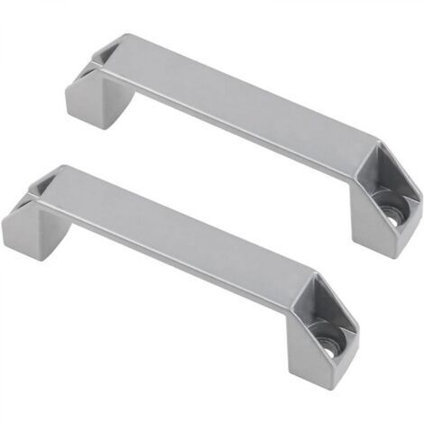 2 poignées d'armoire industrielles distance du trou 180 mm porte machine-outil usine garage fabrication alliage d'aluminium argent sans vis