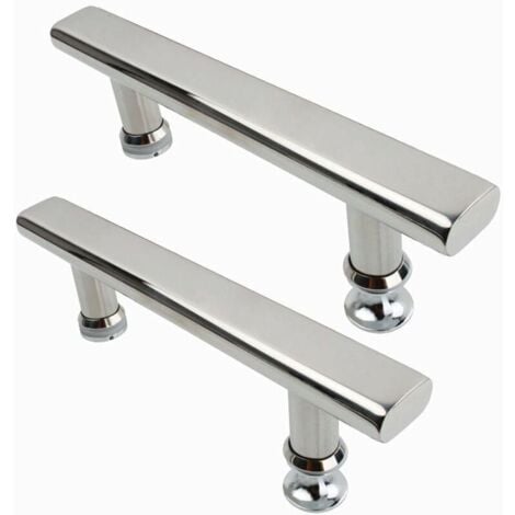 2 poignées de porte de douche en acier inoxydable chromé, 145mm, pour salle de bain et cuisine