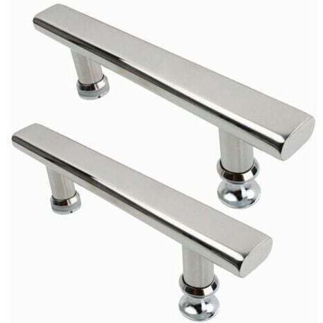 2 poignées de porte de douche en acier inoxydable chromé, 145mm, pour salle de bain et cuisine