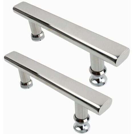 2 poignées de porte de douche en acier inoxydable chromé, 145mm, pour salle de bain et cuisine