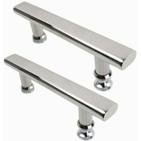2 poignées de porte de douche en acier inoxydable chromé, 145mm, pour salle de bain et cuisine