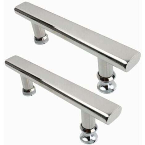 2 poignées de porte de douche en acier inoxydable chromé, 145mm, pour salle de bain et cuisine