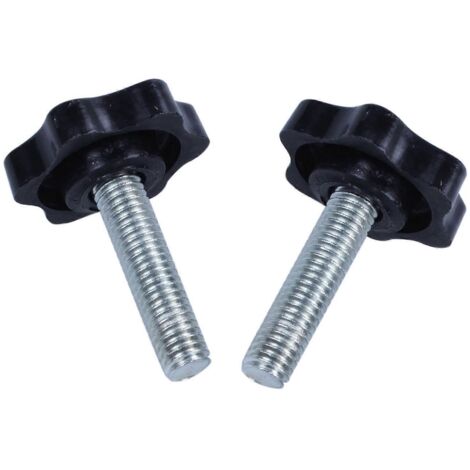2 Poignées de Serrage Noires M8 x 30mm, Tête Étoile 32mm, Filetage Mâle