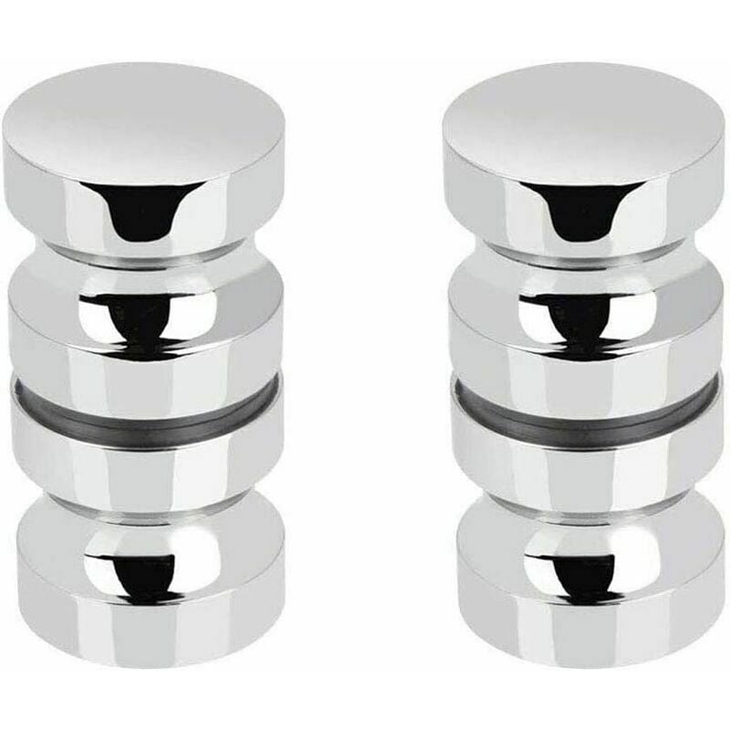 Ensoleille - 2 poignées Lot de porte de douche en acier inoxydable avec poignée en aluminium