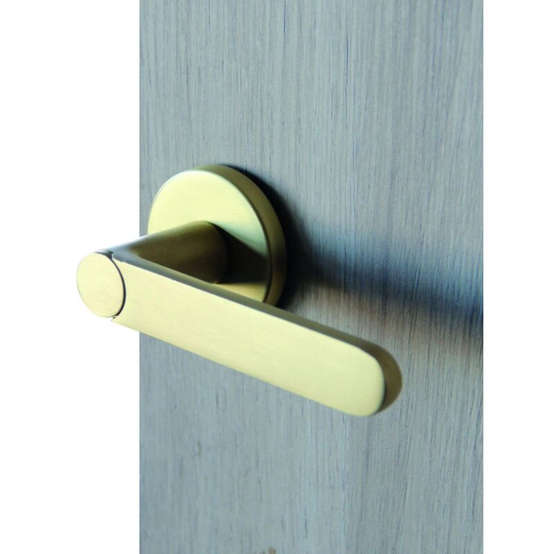 2 poignées sur rosace LINEA BERTOMANI Meudon K aluminium laiton satiné D2