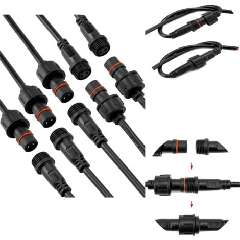 BLUEDEER 2-poliger Elektroverbinder IP65 wasserdicht mit Stecker 2 polig Steckverbinder 2 Polig Verlängerungskabel für Lichterketten LED-Lichterstreifen - 5 Paar