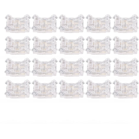 2-poliger, lötfreier LED-Streifenverbinder, transparent, 20er-Set