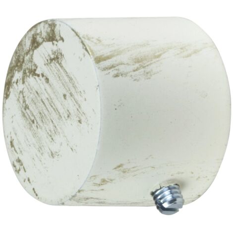 2 pomoli avorio oro a tappo terminale per tubo tende diametro 20 mm
