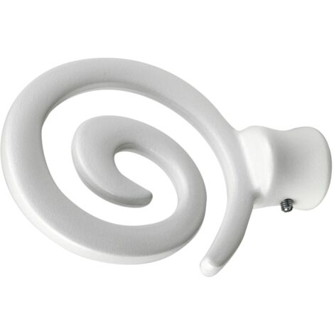 2 pomoli bianchi a spirale terminali per tubo tende diametro 20 mm