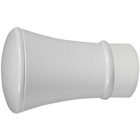 2 pomoli bianco a tromba terminale per tubo tende diametro 20 mm