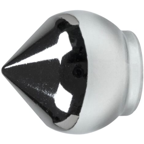 2 pomoli bulbo cromo terminale per tubo tende diametro 20 mm