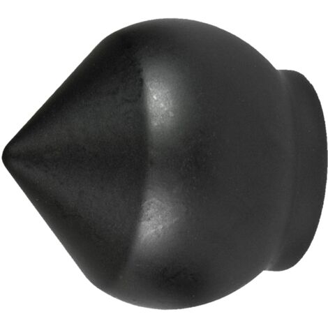 2 pomoli neri a bulbo terminale per tubo tende diametro 20 mm