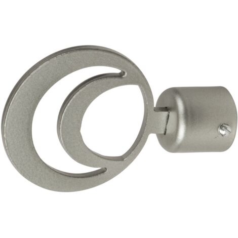 2 pomoli nichel a cerchio terminale per tubo tende diametro 20 mm