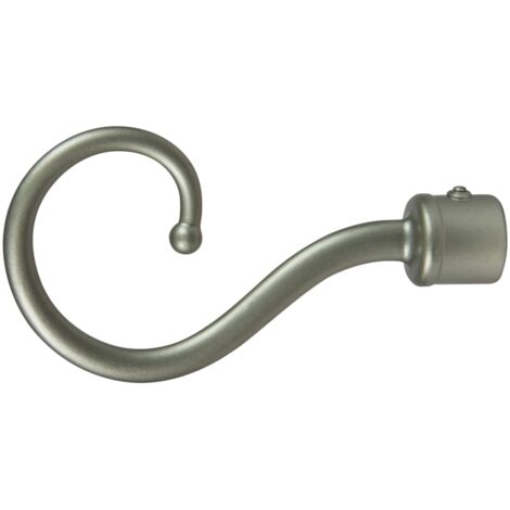 2 pomoli nichel a ricciolo terminale per tubo tende diametro 20 mm