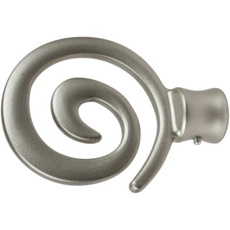 2 pomoli nichel a spirale terminale per tubo tende diametro 20 mm