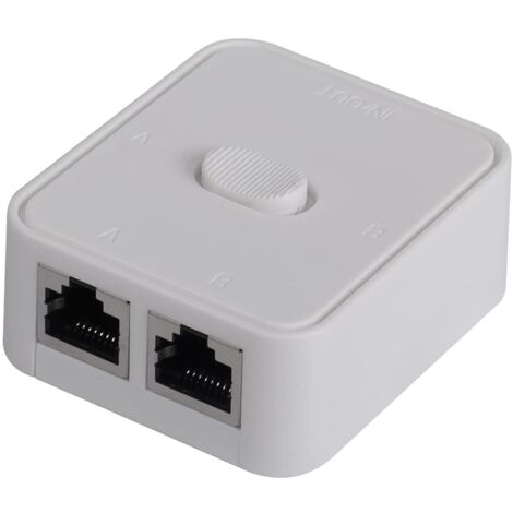2-port network switch, RJ45, 2-port network switch selector, 100 m 2 in 1 or 1 input 2 outputs