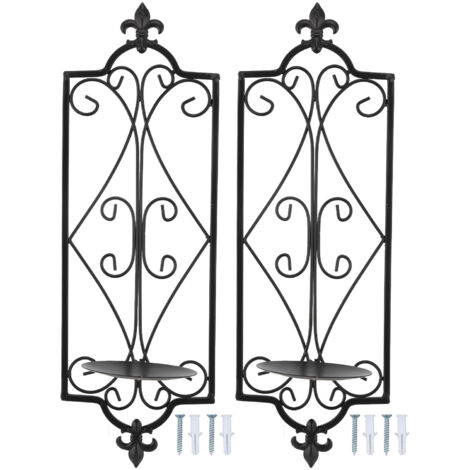2 portacandele per applique da parete, decorazioni in ferro sospese per sala da pranzo