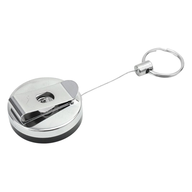 2 porte-clés rétractables semi-métalliques de 4 cm, porte-clés faciles à tirer, porte-clés rétractables faciles à étirer