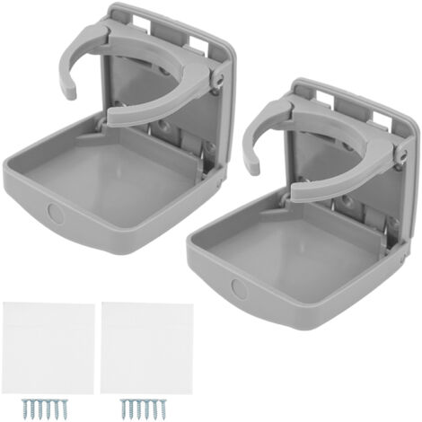2 porte-gobelets pliables pour voiture, porte-gobelets de portière de véhicule avec vis pour bateau, SUV, fourgonnette, gris (HF-PAG)
