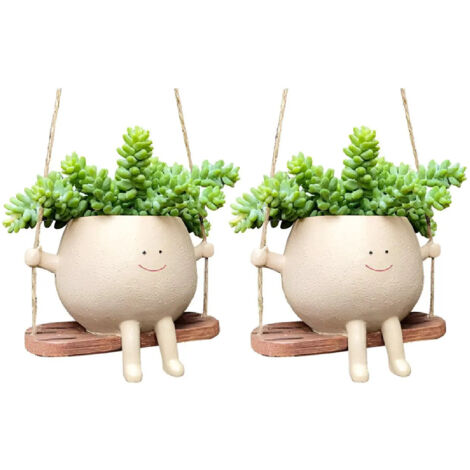 2 pots de fleurs suspendus en forme de balanoire exquis et charmants