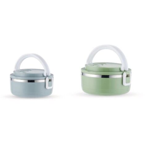 2 pour aliments chauds en Acier Inoxydable avec Poignée - Boîte Repas Chaud pour École, Bureau, Camping - Double Couche
