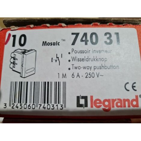 2 Poussoir INVERSEUR  1 M Legrand  MOSAIC 74031 ou 740 31