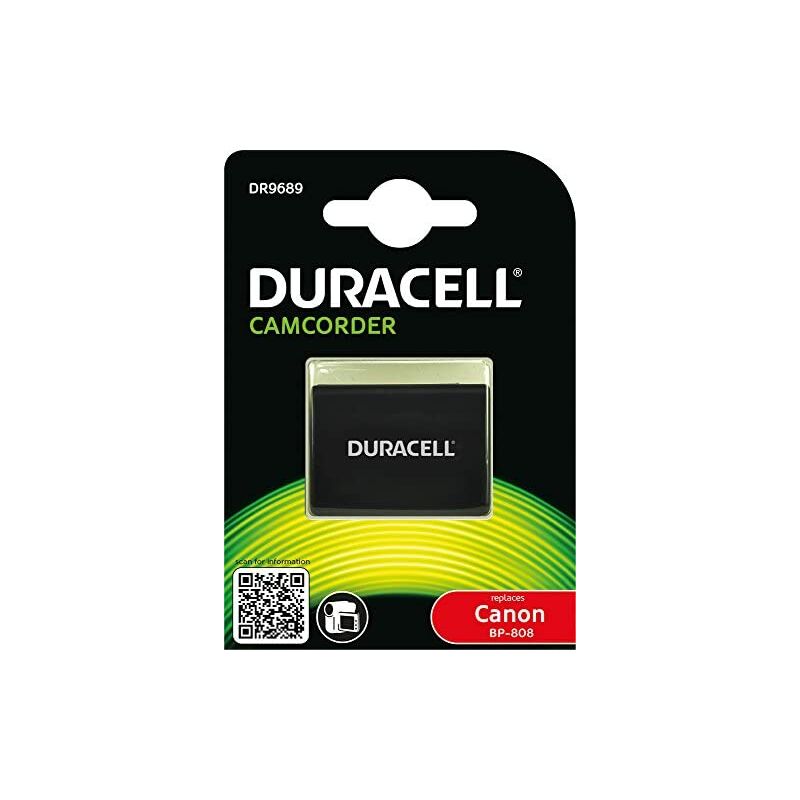 Image of Duracell DR9689 - 7,4 V, 850 mAh Batteria per videocamera (sostituisce la batteria originale Canon BP-808)