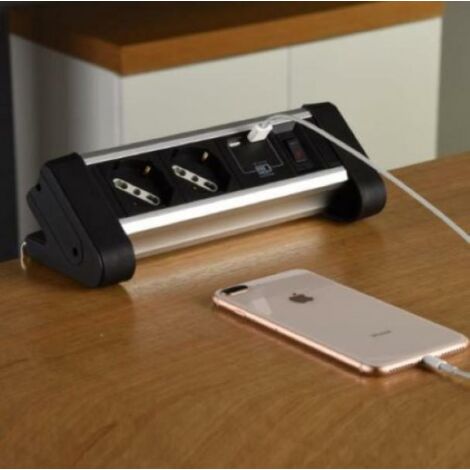 2 prises doubles 10/16a plus prises schuko et 2 prises usb 62092
