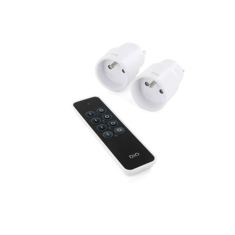 DIO Connected Home - Kit 2 prises nano et telecommande 2300W, FR