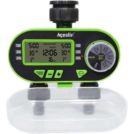 2 Programmateur Arrosage 2 Voies Indépendantes, Vanne Électronique, Retard Pluie, Robinet Jardin