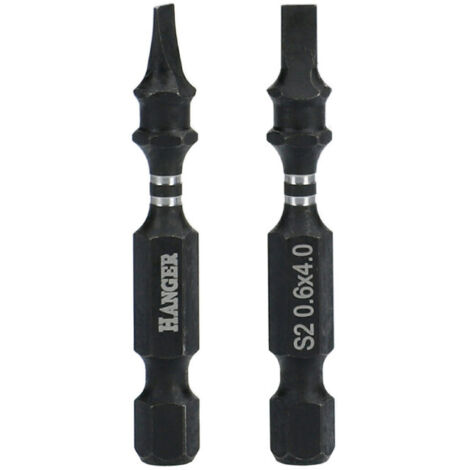 2 PUNTAS DE IMPACTO 1/4'' PLANAS 4 MM LONGITUD 50 MM - COLGADOR - 134057