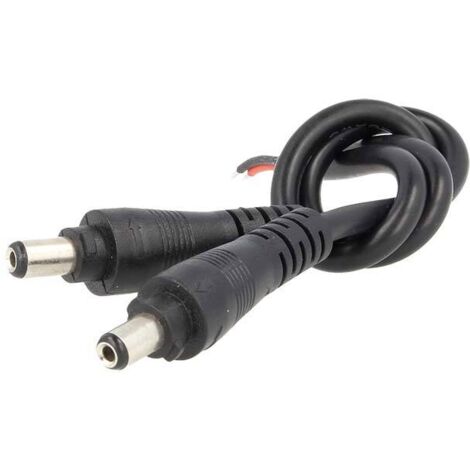 2 PZ Connettori Spinotto Maschio DC con Blocco Sicurezza 5,5mm x 2,1mm Nero