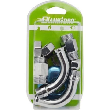 2 PZ CURVETTE SOTTOLAVABO A 90° COMPLETA BLISTER pz. 2 - 1/2 x 3/8 Diam. 10