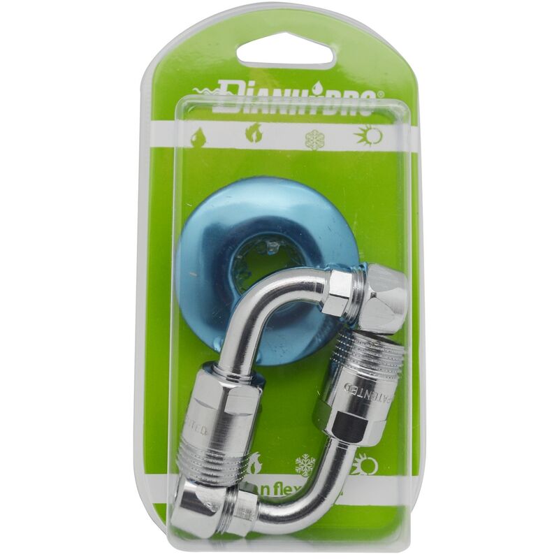 2 pz curvette sottolavabo a 90° complete e