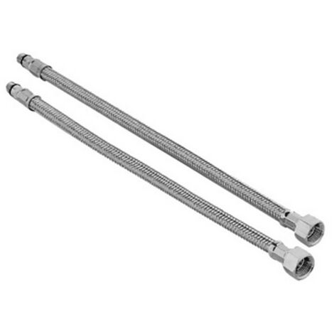 2 pz  flessibili  inox cm 35 sede guarnizione  M10x1 F3/8PAFFO