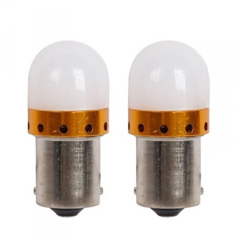 2 PZ Lampada LED BAU15S S25 PY21W 12V 24V 300lm Bianca Fredda Piedi Storti