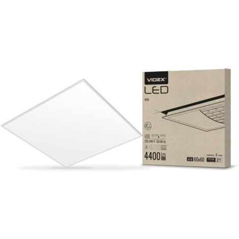 2 pz. Pannello per controsoffitto, cassetta da 60 cm, pannello Videx LED 40W integrato 4000K 5100lm