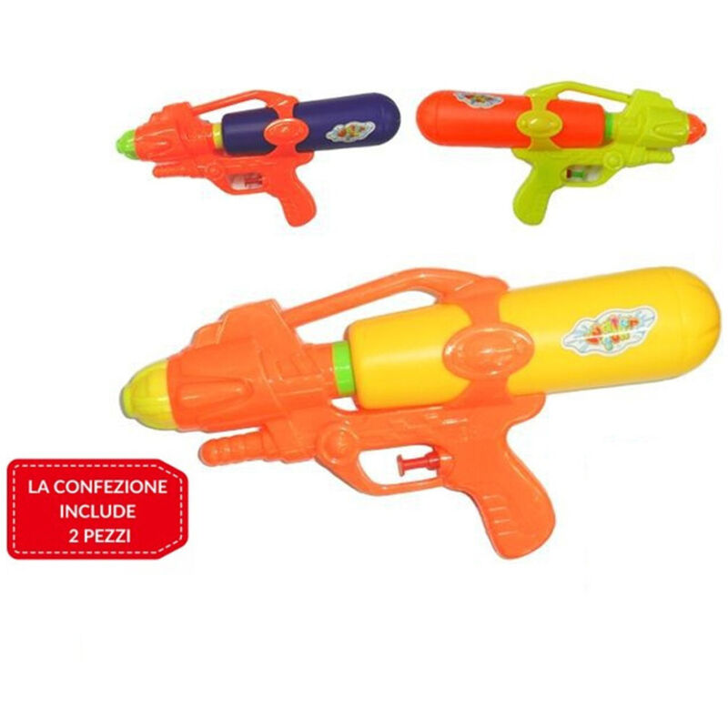 Trade Shop - 2 Pz Pistola Ad Acqua Giocattoli Per Bambini Gioco Mare Piscina Giardino 28 Cm -