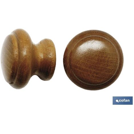 2 Pz Pomello In Rovere 40 mm
