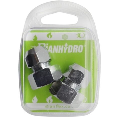 2 PZ RACCORDI MF CON DADI CONICI CROMATI BLISTER pz.2 x (1/2x3/8) Diam. 10