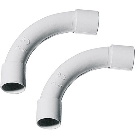 2 PZ Raccordi Tubo a Tubo Curvi Semplici 90° per Tubo Rigido 16mm IP40