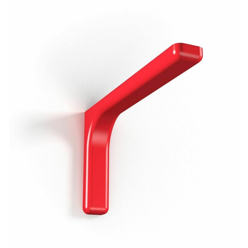 Image of 2 pz reggimensola supporto staffa mensola plastica metallo 12cm rosso