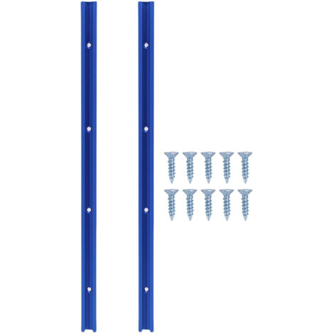 2 rails en T de 400 mm pour le travail du bois, avec trous pré-percés, en alliage d'aluminium T19, rail universel à double fente pour scie circulaire, défonceuse et établi.