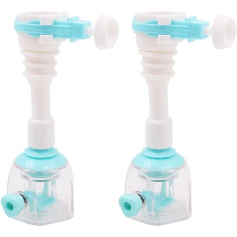 2 rallonges de robinet réglables de 12,5 cm, rallonge de robinet bleue pour évier de cuisine avec 2 types de rotation