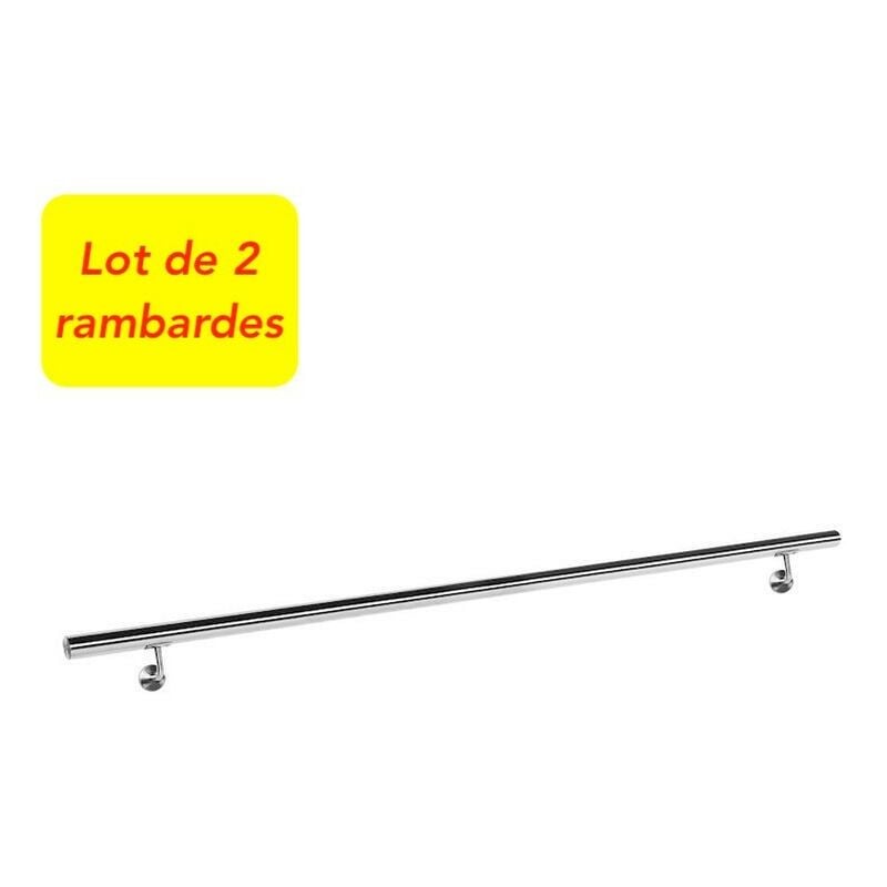 Le Poisson Qui Jardine - 2 Rambardes, Rampe D'Escalier Ou Main Courante, 130 cm, Acier Inoxydable - Acier